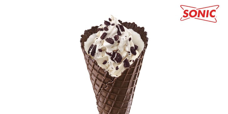 sonic double stuf oreo waffle cone