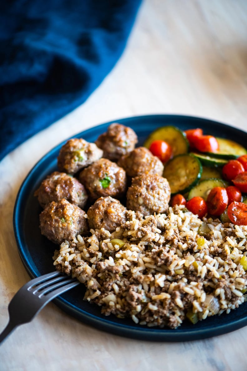 Cajun Meatballs and Dirty Rice