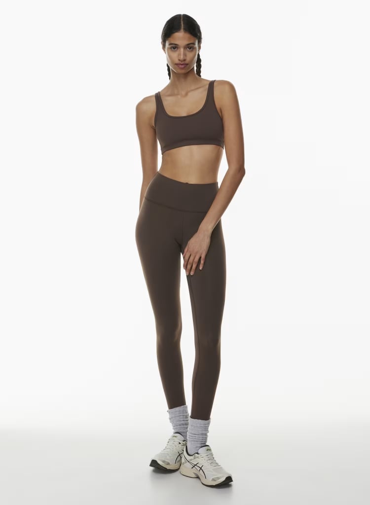 Aritzia Golden Life Cheeky Hi-Rise Legging in Rich Mocha Brown