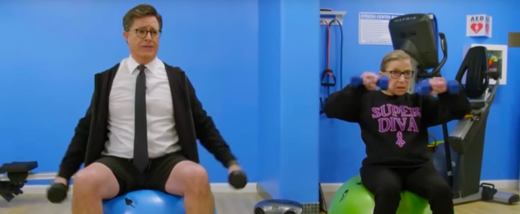 Ruth Bader Ginsburg Working Out With Stephen Colbert Video