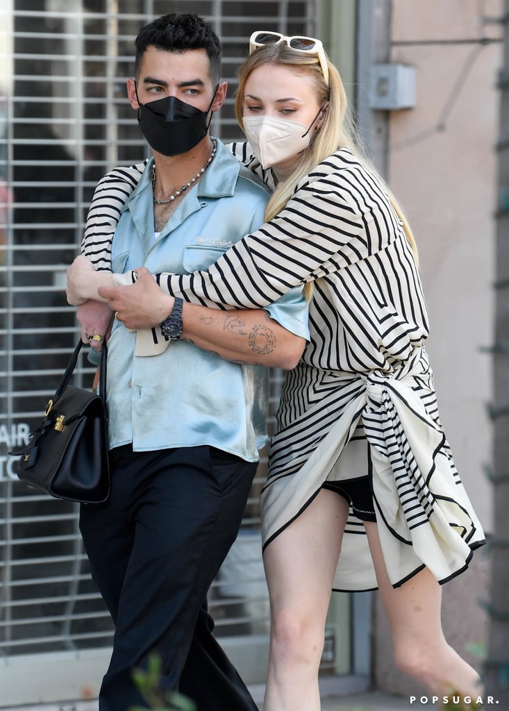 Sophie Turner Wears a Striped Top While Out With Joe Jonas