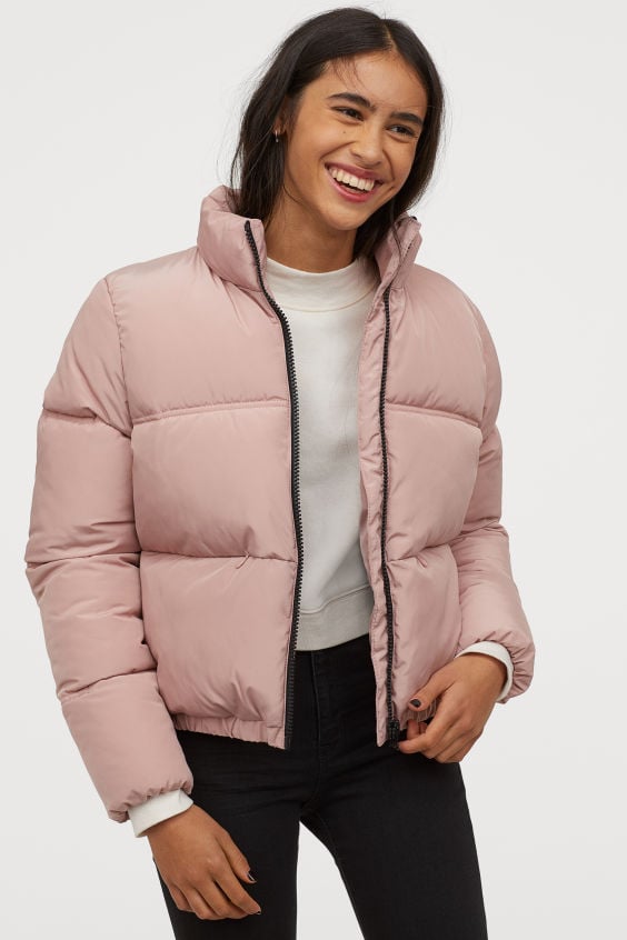 H&m pink shop puffer jacket