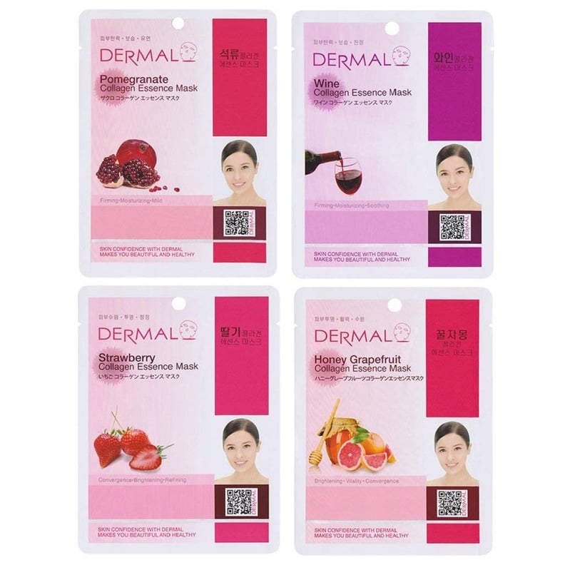 Dermal Collagen Essence Full Face Facial Mask Sheet, 16 Combo Pack