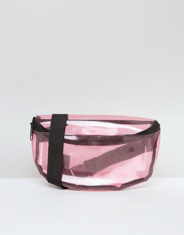 Go hands free with the Missguided Transparent Glitter Fanny Pack ($19).