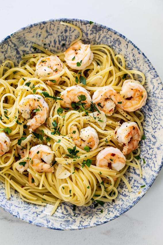 Easy Shrimp Aglio e Olio