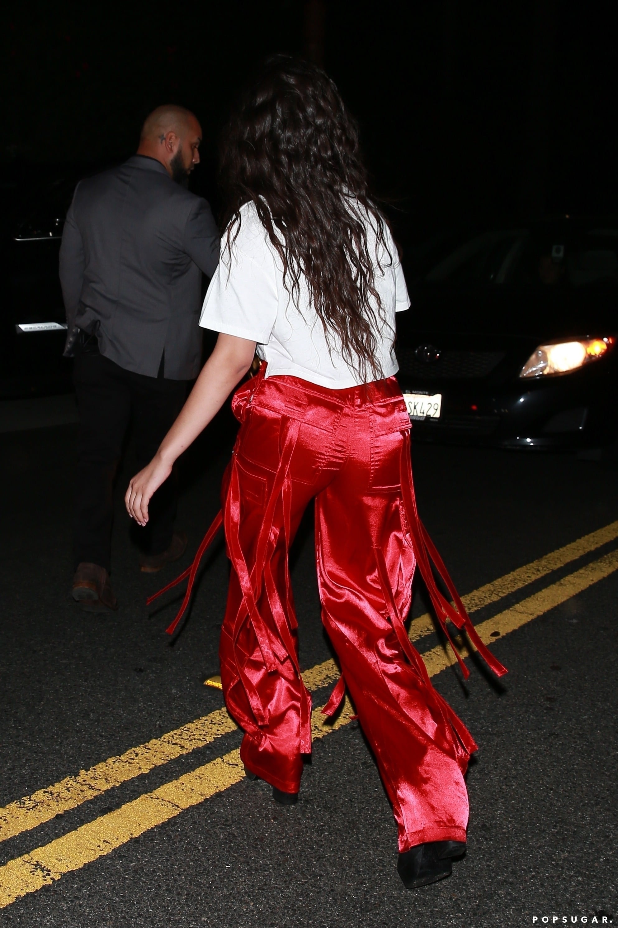 Red satin cargo pants hotsell