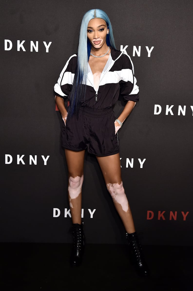 Winnie Harlow Wearing Steve Madden Boots at the DKNY Anniversary Party in 2019