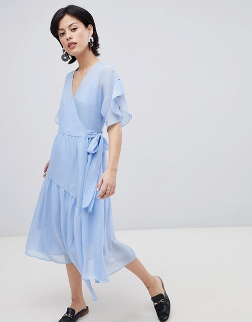 Vero Moda Wrap Dress With Asymetric Hem