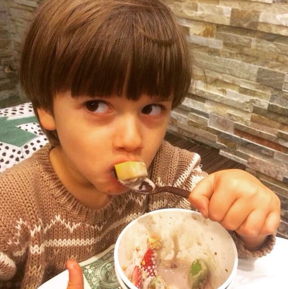 He posted a sweet picture of West at a frozen-yogurt shop in January 2015.