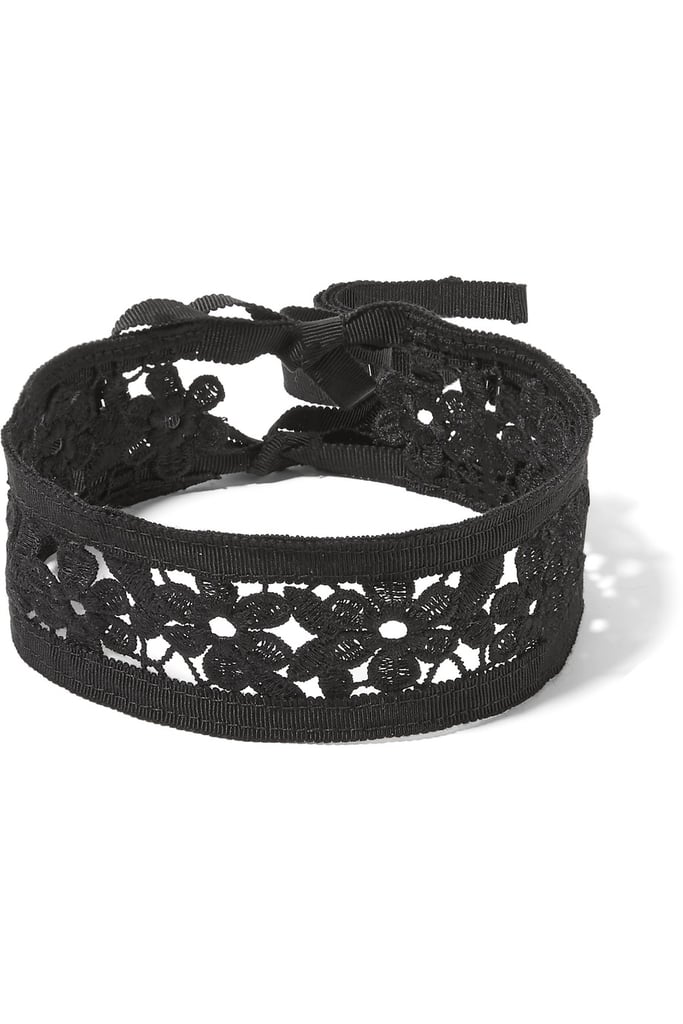 Anna Sui Guipure Lace and Grosgrain Choker