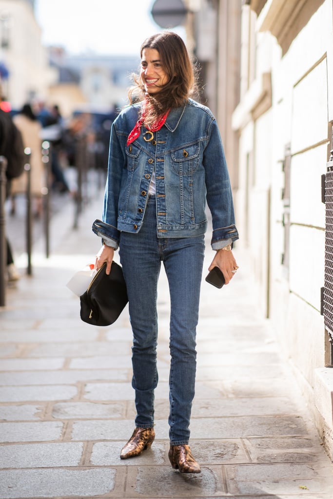 Denim on denim? Yes please! With a pair of skinny jeans, consider a more oversized trucker jacket on top to balance out the proportions.