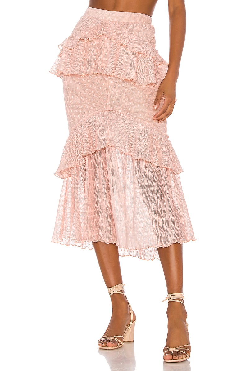 Song of Style Ada Midi Skirt in Pink Blush from Revolve.com
