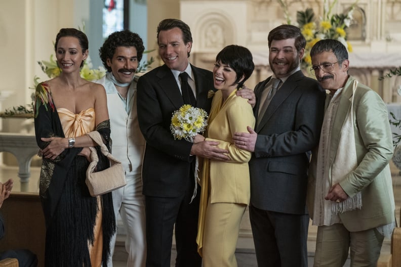 Krysta Rodriguez Wears a Yellow Bridal Pantsuit as Liza Minnelli in Halston