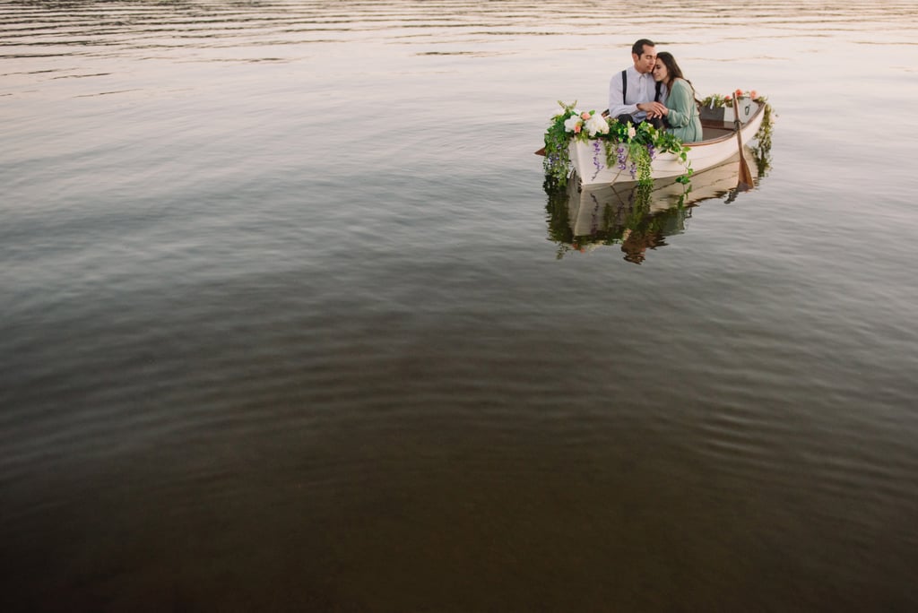 Engagement Photos in a Rowboat