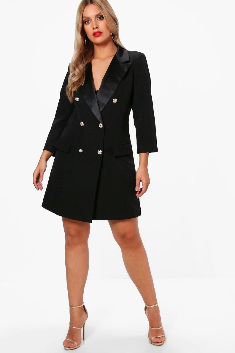 Boohoo Button Tuxedo Dress