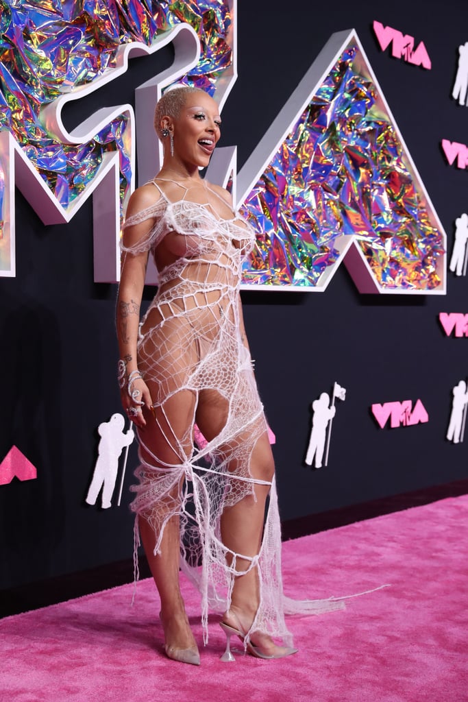Doja Cat's Spiderweb Monse Dress at the 2023 MTV VMAs
