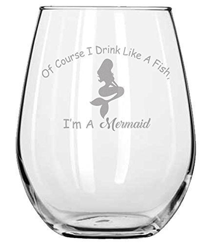 Mermaid Gift Wine Lover Gift Beer Lover Gift of Course I Drink Like a Fish I am a Mermaid Keychain