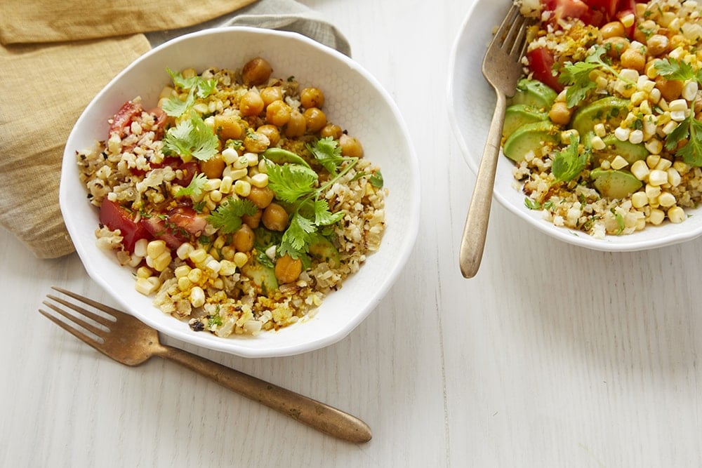 Cauliflower Rice Bowls With Maple Turmeric Vinaigrette