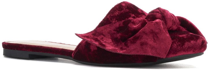 Lauren Conrad Peridot Velvet Flat Mules