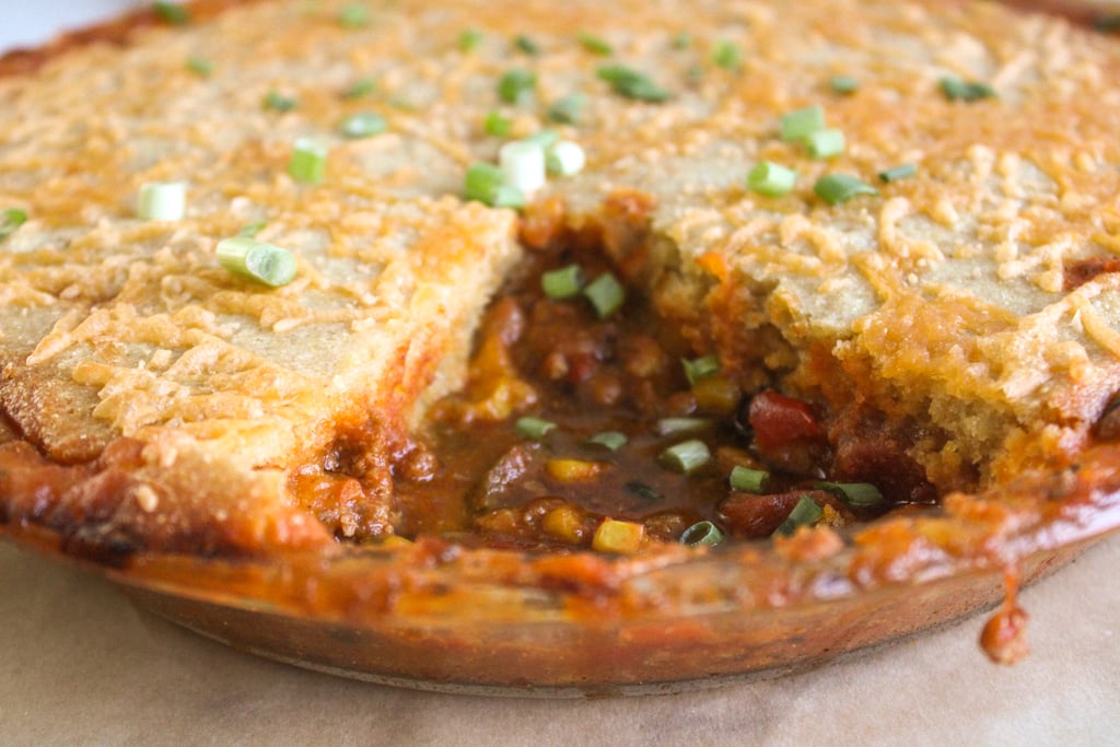 Turkey Chili Topped With Protein Cheddar Cornbread Recipe POPSUGAR Food