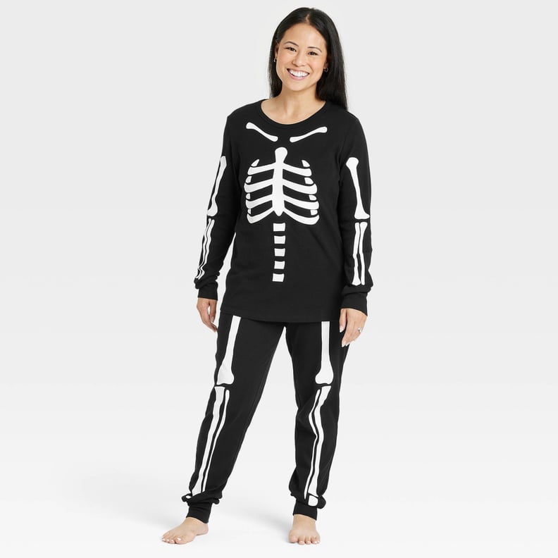 A Full Body Skeleton: Hyde & EEK! Boutique Women's Halloween Skeletons Matching Family Pajama Set