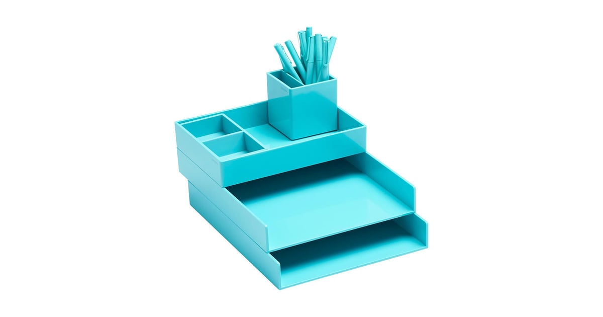 Aqua Poppin Letter Tray Storage Kit Best Desk Organizers 2020