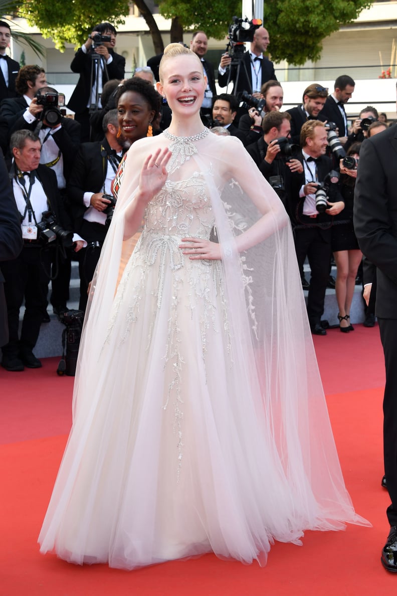 Elle Fanning in Reem Acra at the the 72nd Annual Cannes Film Festival, May 2019