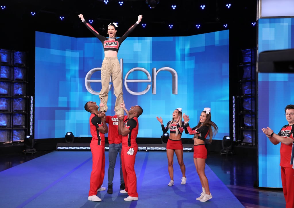 Kendall Jenner Wearing a Navarro Cheer Crop Top on Ellen