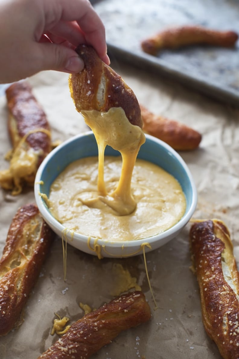 Soft Pretzel Sticks With Pumpkin Beer Fondue