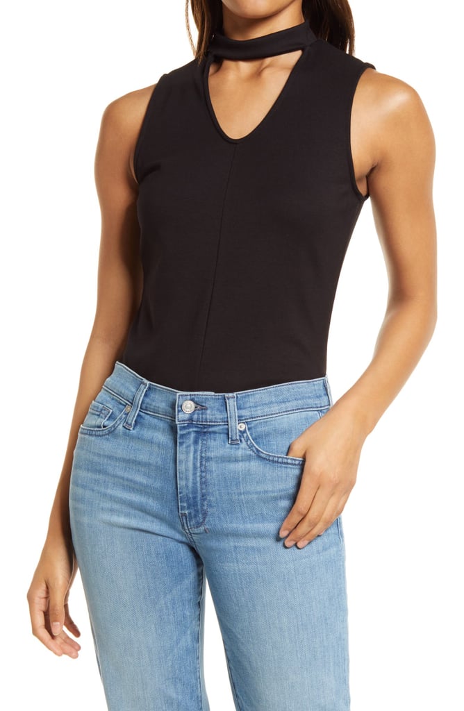 Halogen Cutout Mock Neck Top