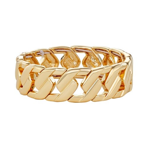 Dana Buchman Gold Tone Folded Links Stretch Bracelet