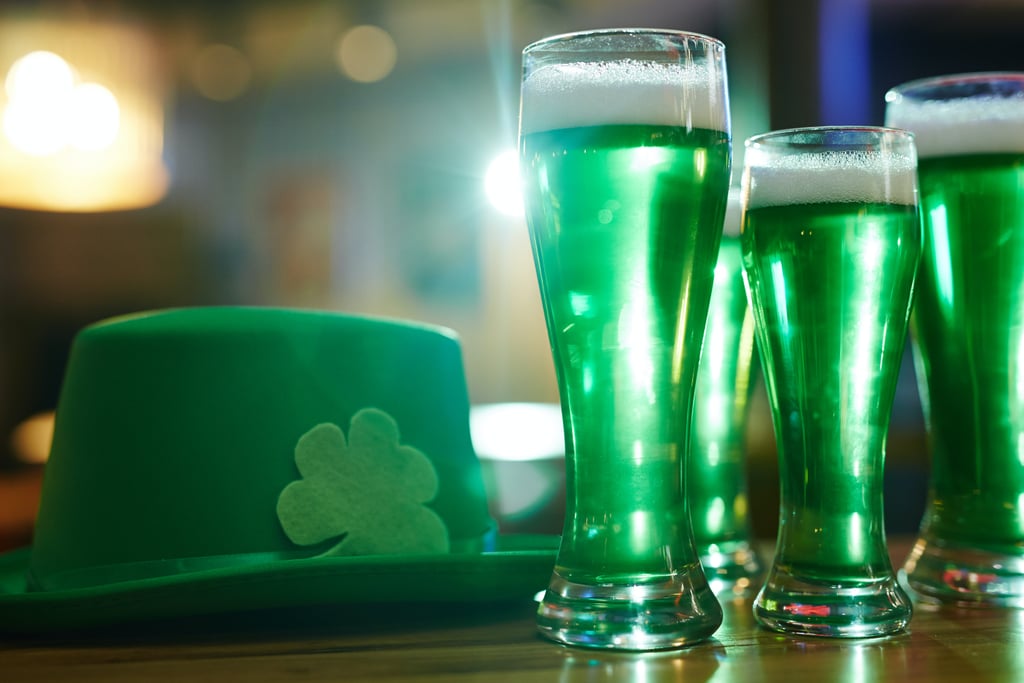 St. Patrick's Day Zoom Background: Green Beer and Leprechaun Hat