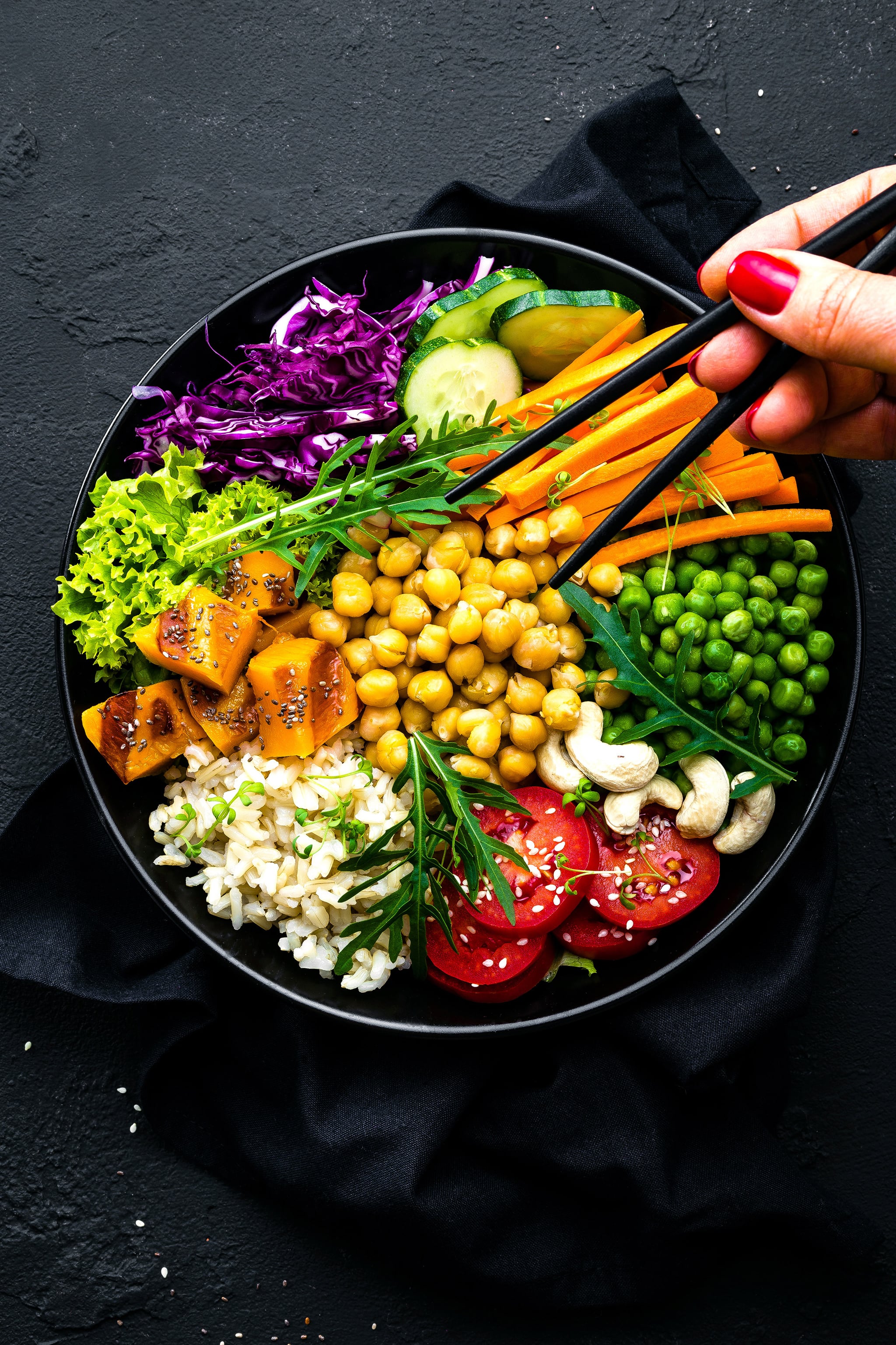 Low-Fat Vegan Bowl Image