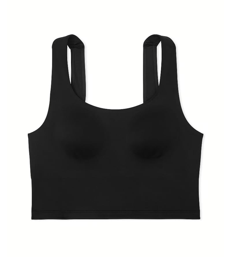 VS Pink Relay Longline Sports Bra in Pure Black