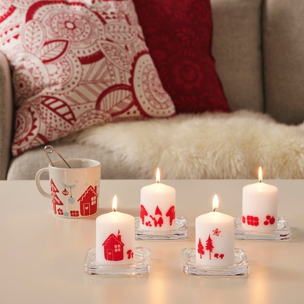 Vinterfest Santa Claus Unscented Block Candles