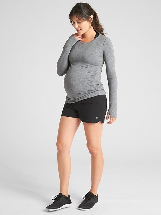 V VOCNI Maternity Workout Shorts Underbelly Cross Waist Pregnancy Running Shorts Gym Workout Yoga Sport Performance Shorts 