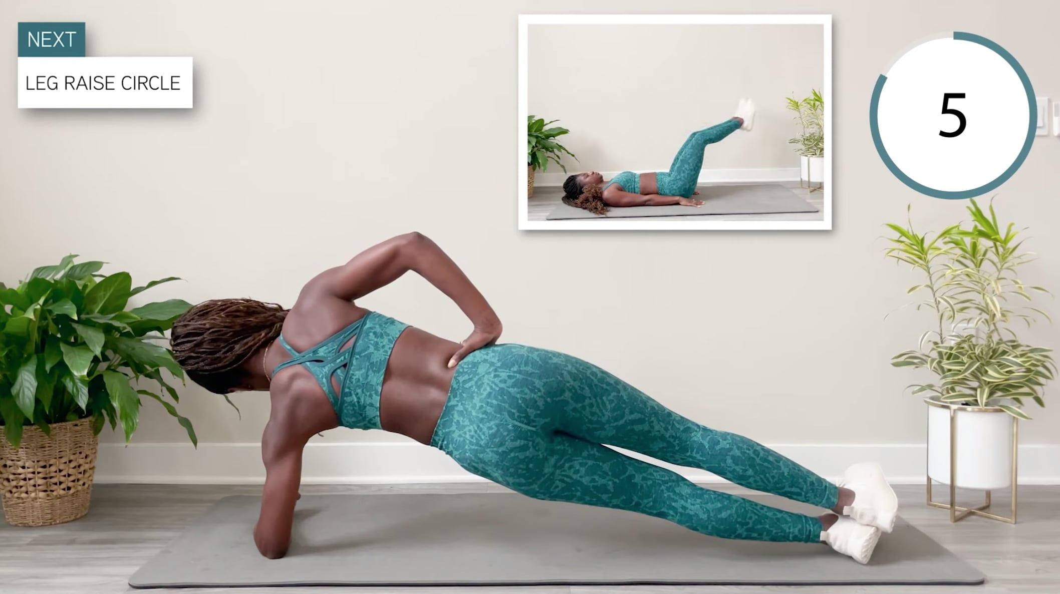 Raised leg circles exercise store