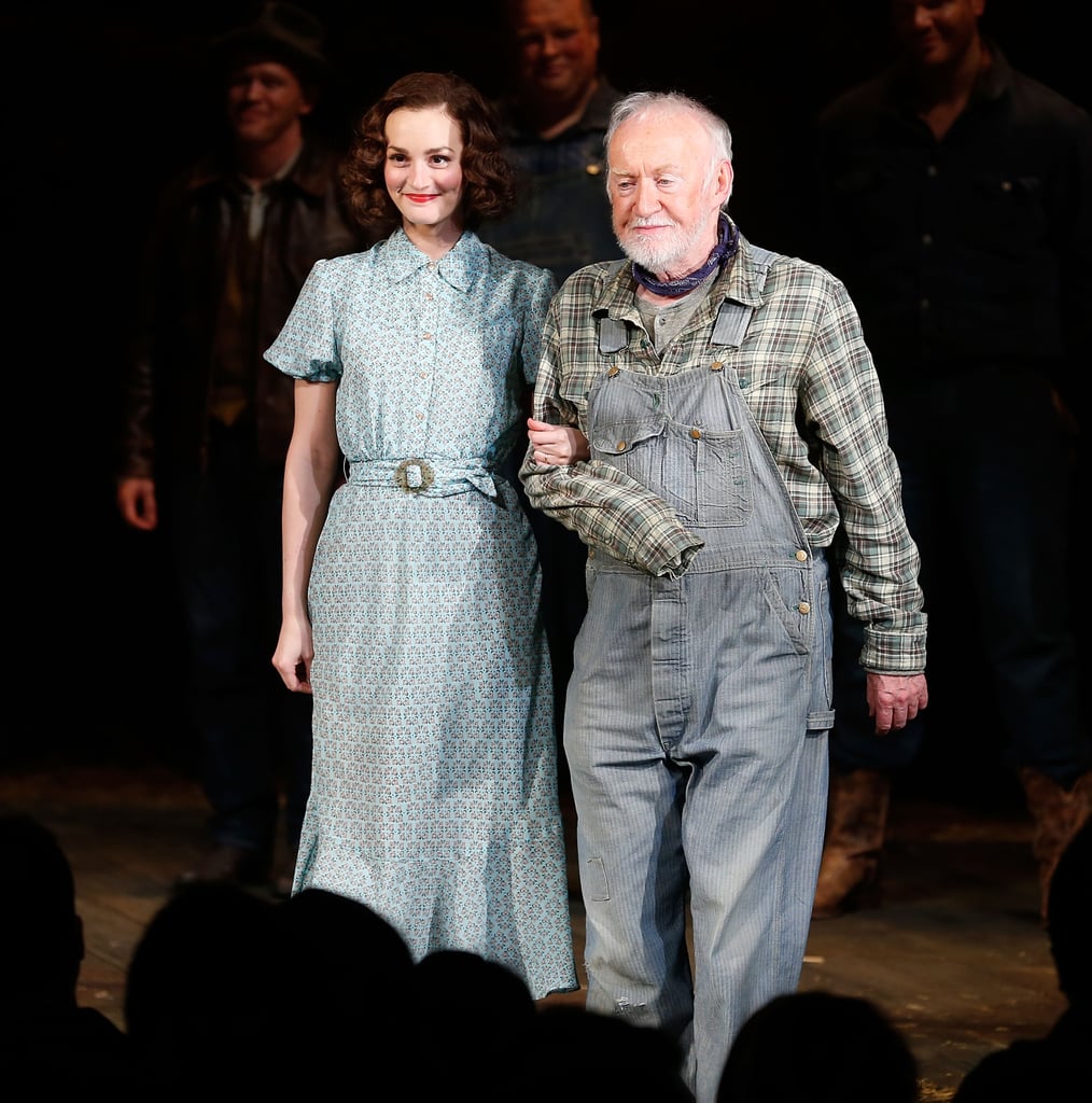 Leighton Meester and Jim Norton took a bow on Wednesday during the first curtain call for their Broadway play, Of Mice and Men.