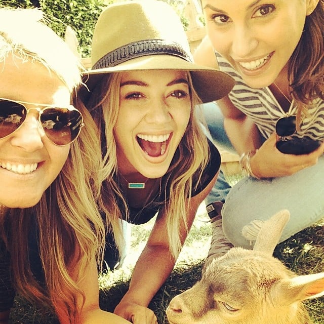 Hilary Duff hung out with a goat.
Source: Instagram user hilaryduff