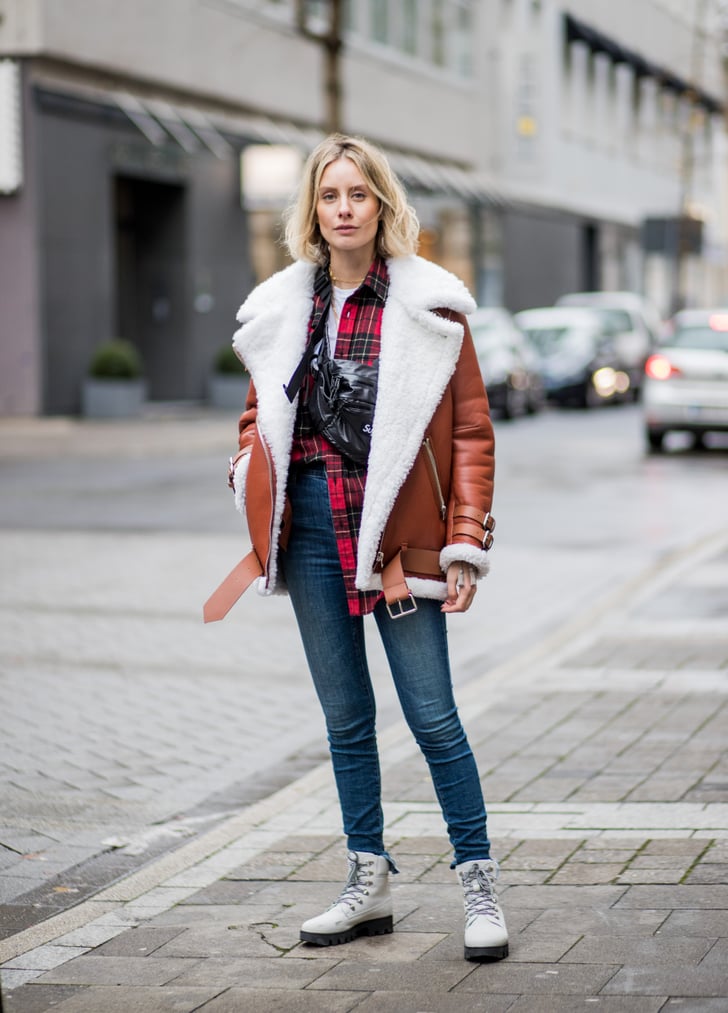 Style One Around One Shoulder and Wear It With a Shearling Coat | How ...