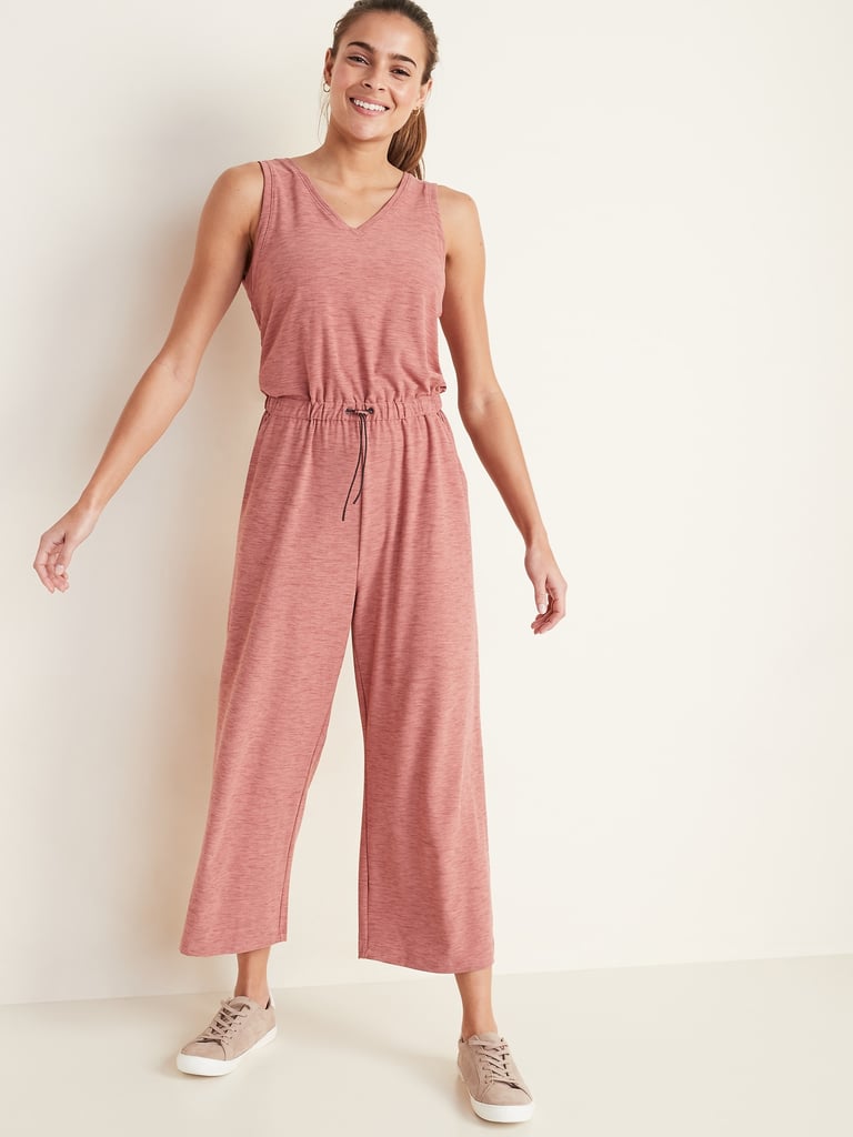 Old Navy Breathe ON V-Neck Wide-Leg Jumpsuit in Pink