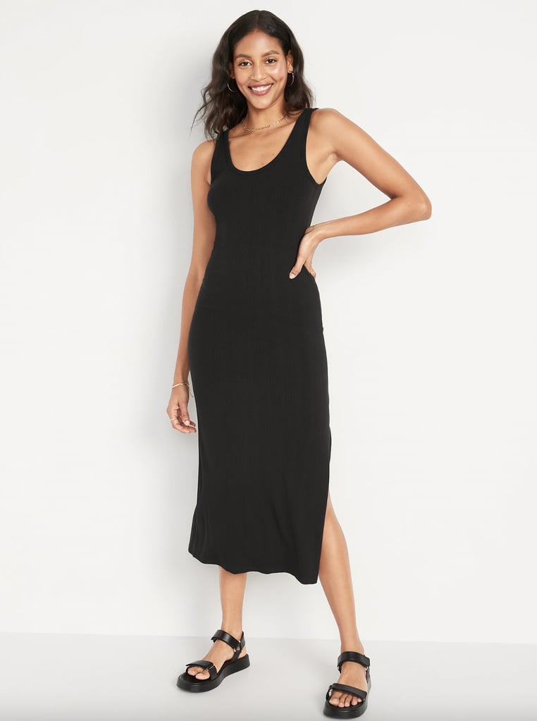 Old Navy Fitted Sleeveless Rib-Knit Midi Dress