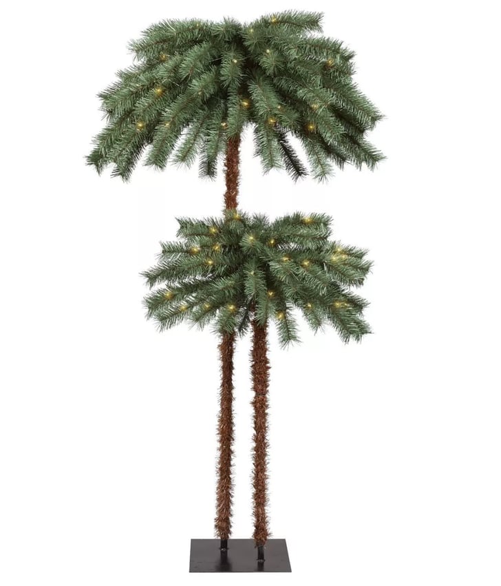 5Foot PreLit Artificial Slim Christmas Palm Tree Set Target Has
