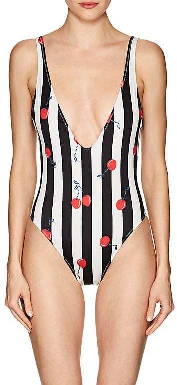 Demi Lovato's Cherry Print Solid & Striped Swimsuit