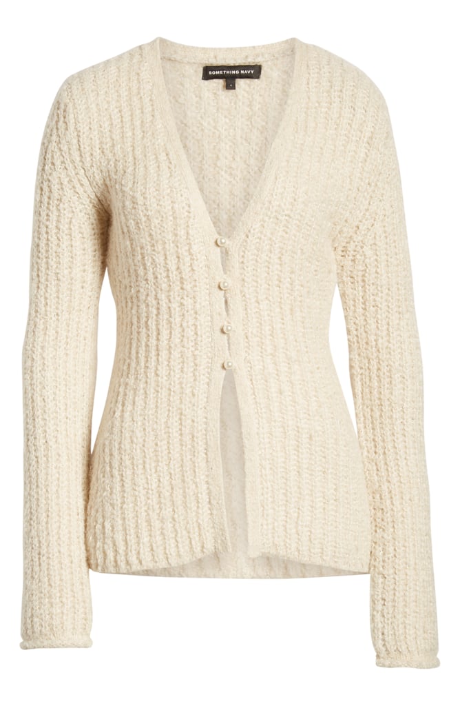 Pearl-Buttoned Cardigan | Something Navy Nordstrom Collection December ...