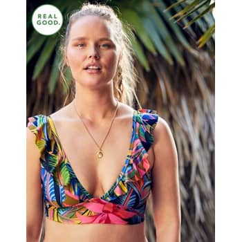 Aerie Ruffle Longline Bikini Top