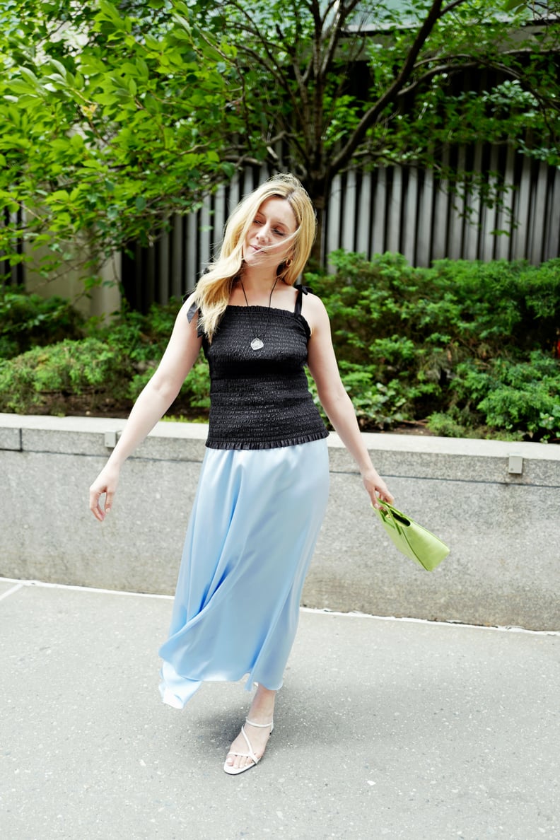 The Outfit Formula: A Smocked Tank + Silk Midi Skirt