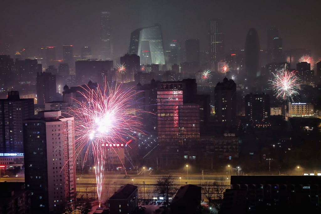 Fireworks lit up the skyline in Beijing, China.