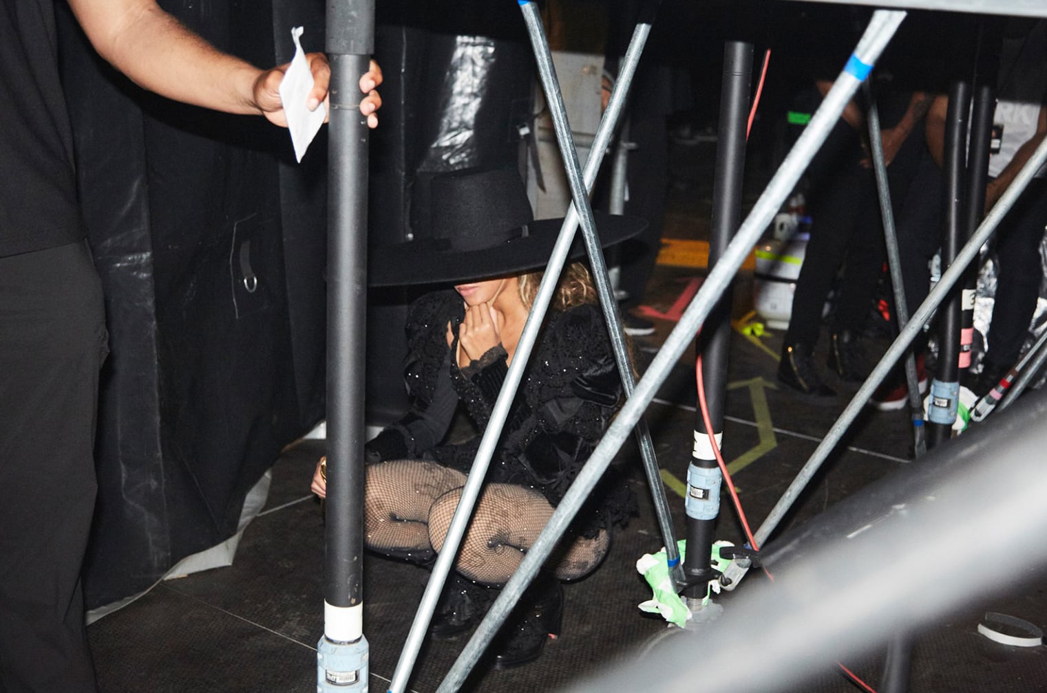 patterned fishnet tights