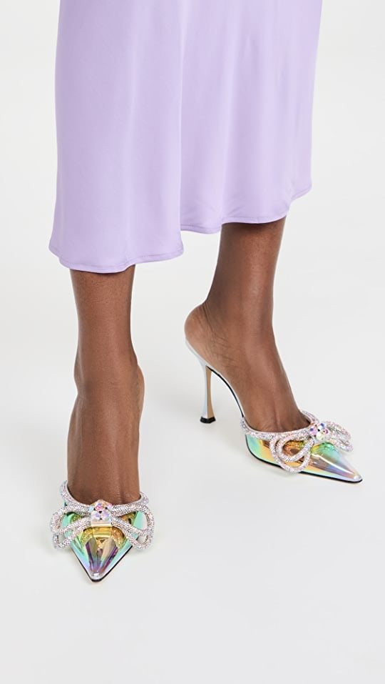 An Iridescent Mule: Mach & Mach Double Bow Holographic Mules